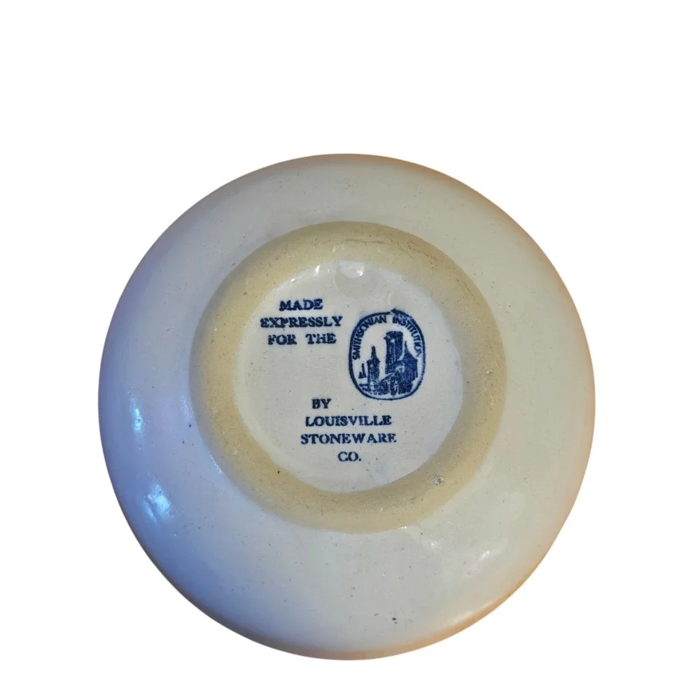 Louisville Stoneware Smithsonian Panda Bowl Blue Gray Pottery 5